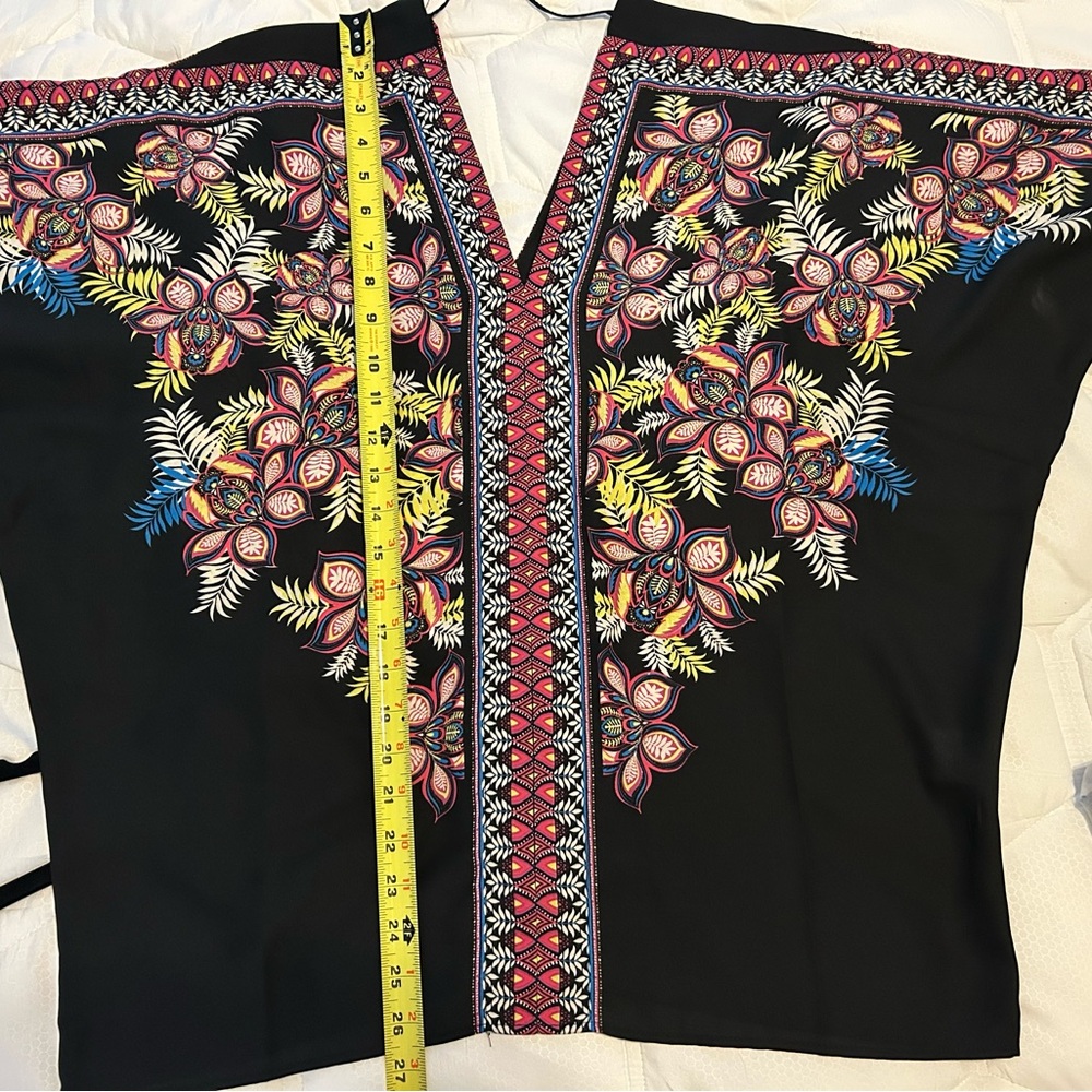 Floral Embroidered Black Top